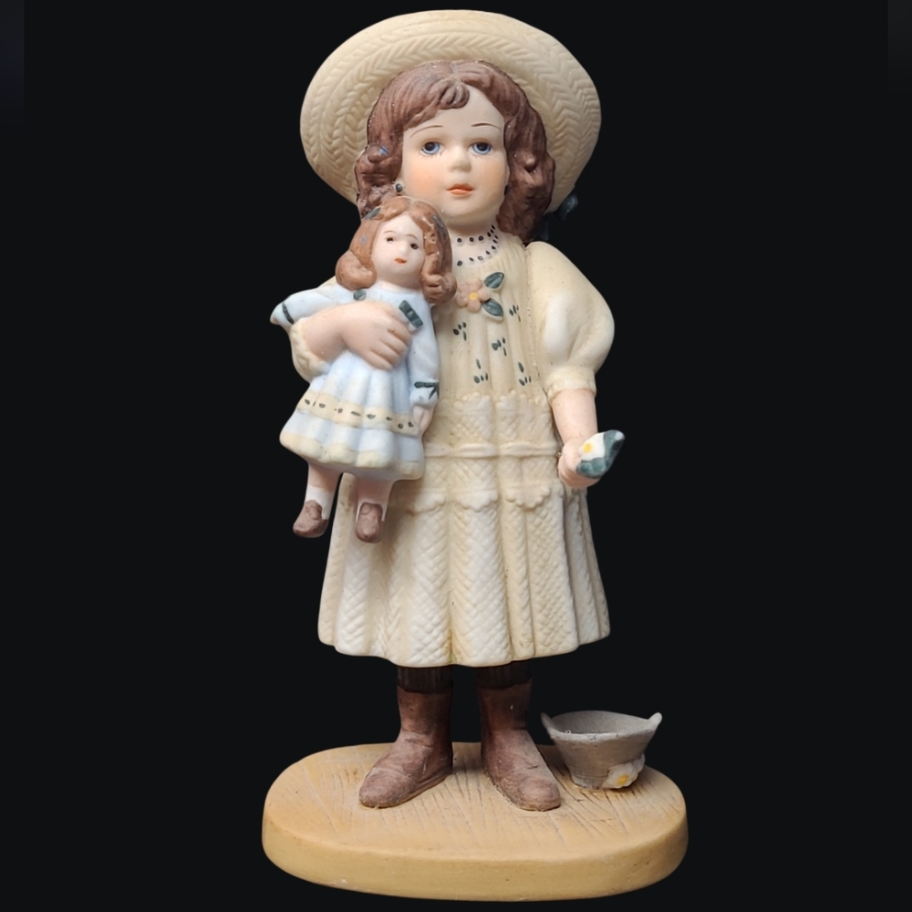 1982 JAN JAGARA "EMILY" GIRL AND  HER DOLL LIMITED EDITION PORCELAIN FIGURINE